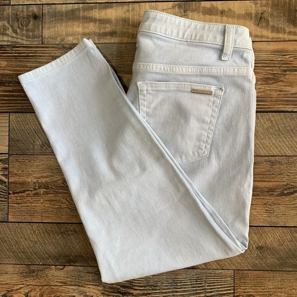 Michael Kors Izzy Cropped Skinny  Women Capri Size 8 Light Blue Mid Rise Calves - Picture 3 of 14